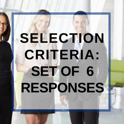 Selection Criteria Writing, set of 6 responses