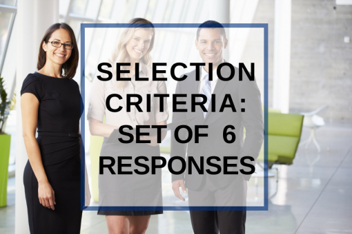 Selection Criteria Writing, set of 6 responses
