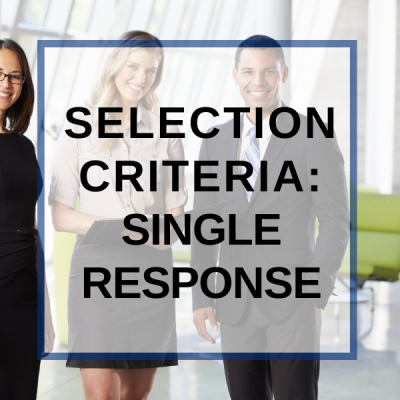Selection Criteria Writing, single response